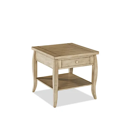 End Table with One Drawer and One Shelf
